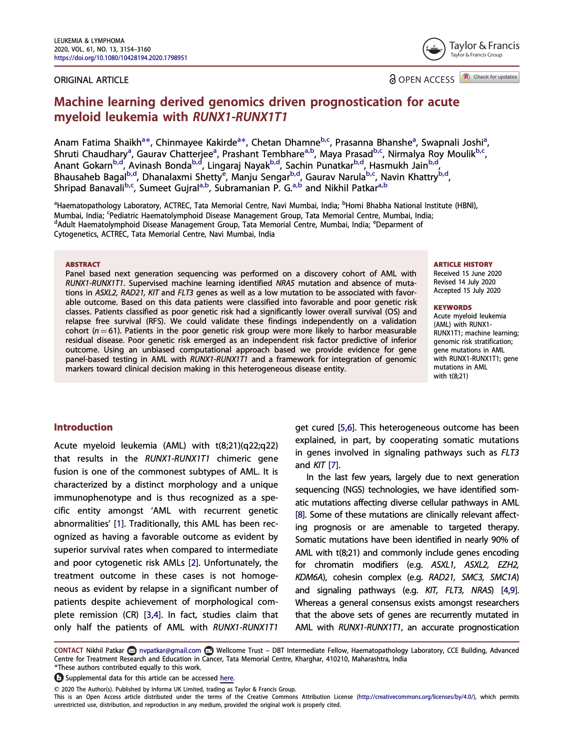 2020 Shaikh et al Leuk Lymphoma